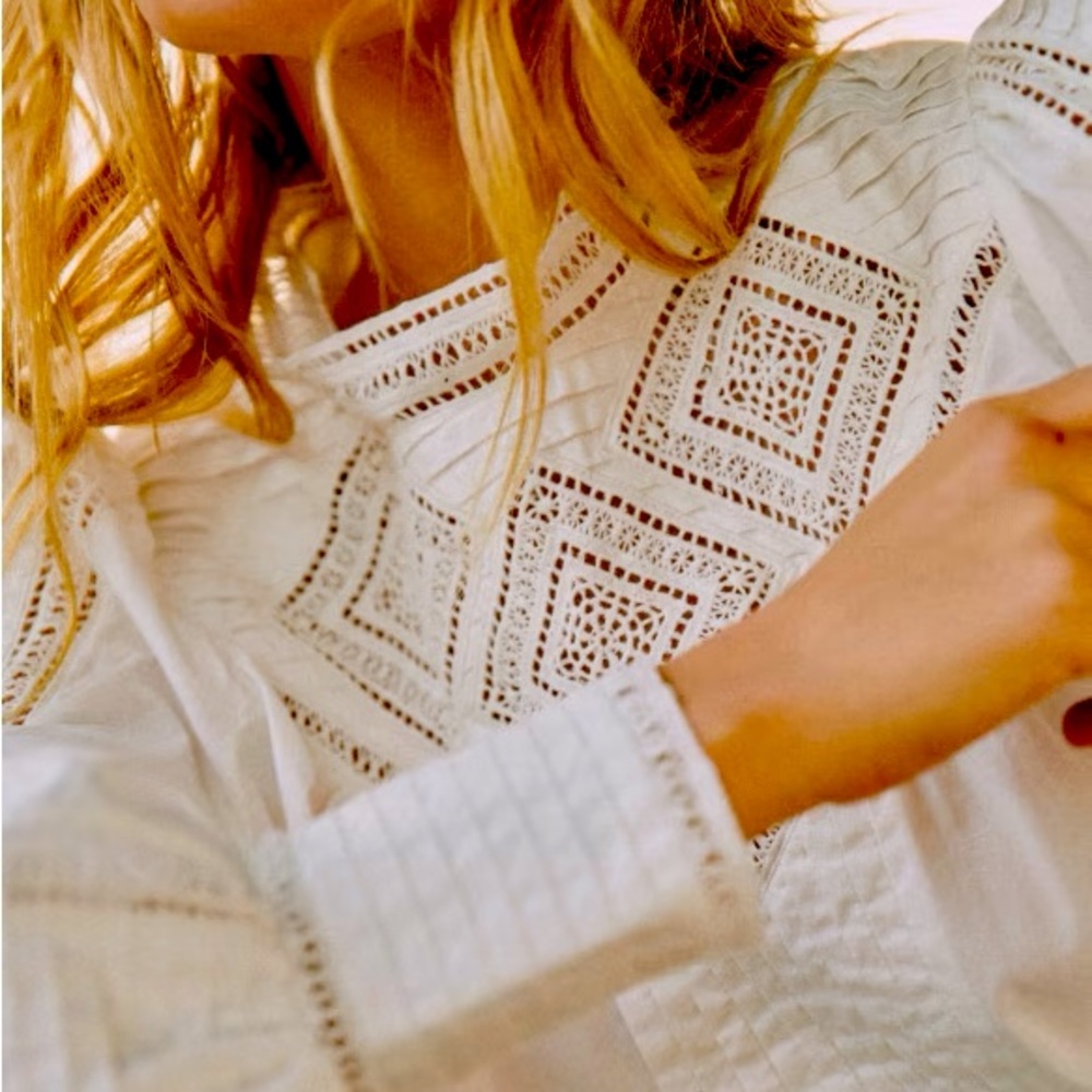 NEW (NWT) SEZANE X SEA NY CYANA BLOUSE 10 42